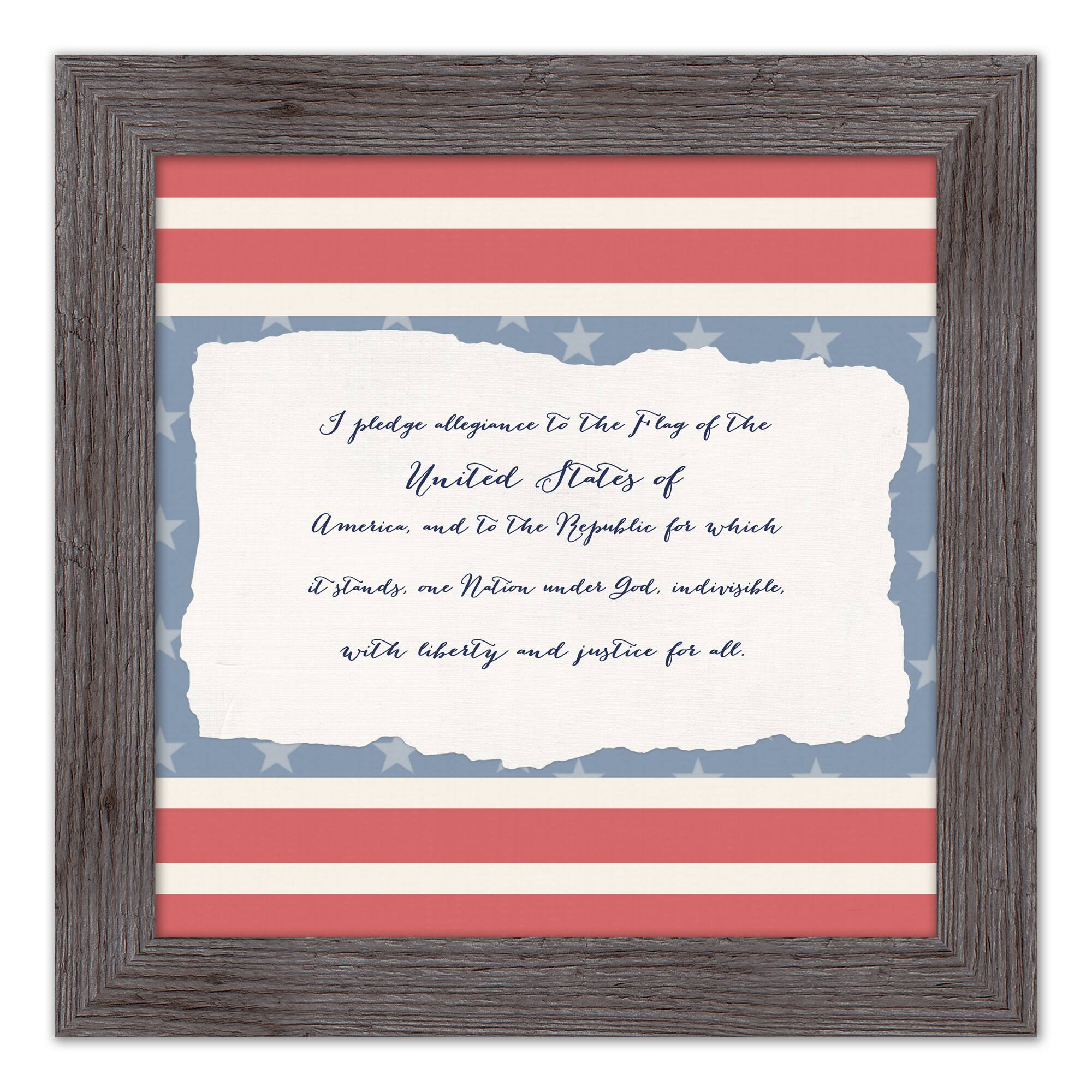 Pledge of Allegiance Western Gray Framed Print
